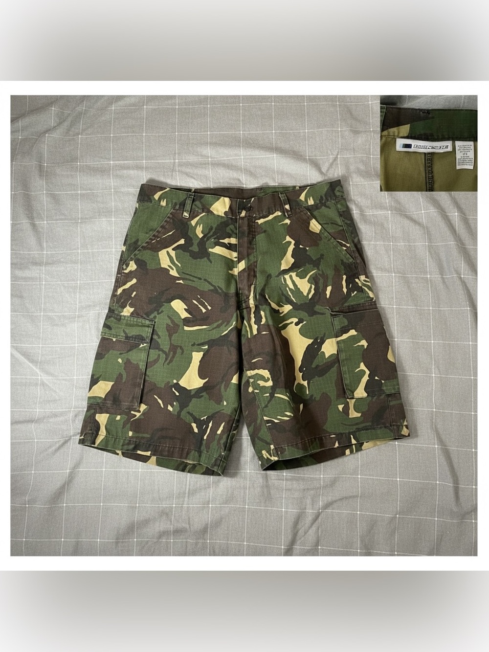 Burnside Men’s Camo Cargo Shorts Size 34 Green Military Utility